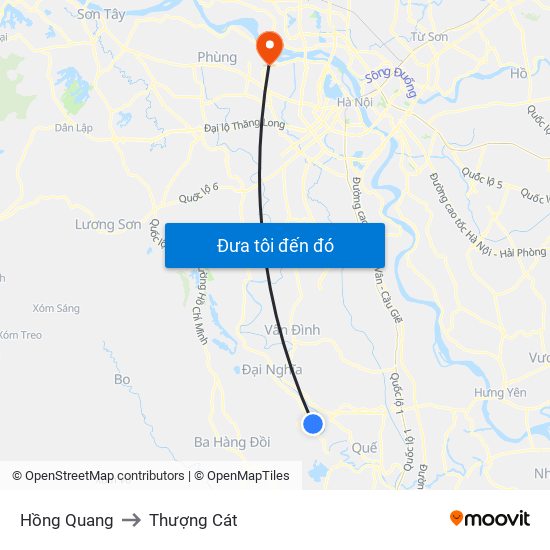 Hồng Quang to Thượng Cát map