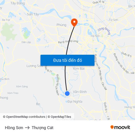 Hồng Sơn to Thượng Cát map