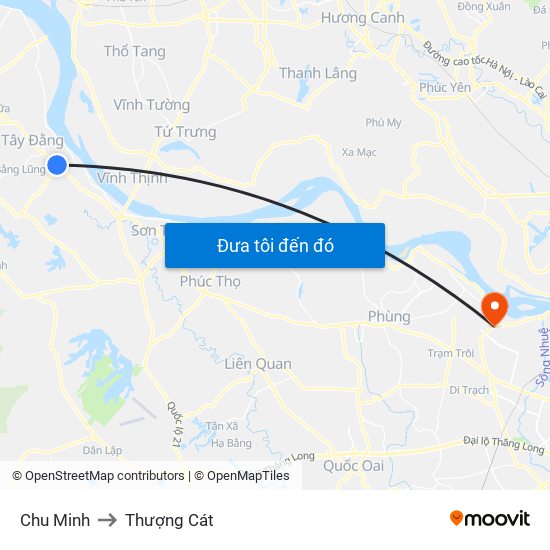 Chu Minh to Thượng Cát map