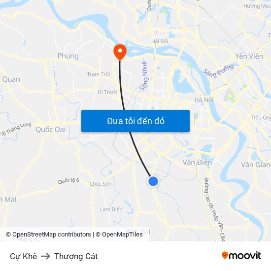 Cự Khê to Thượng Cát map