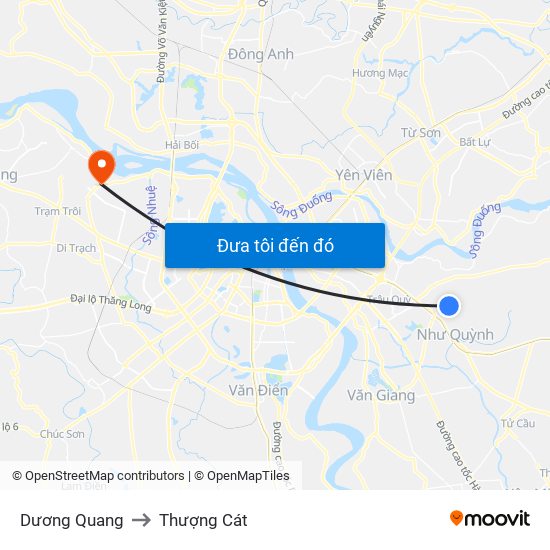 Dương Quang to Thượng Cát map