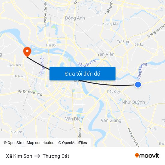 Xã Kim Sơn to Thượng Cát map
