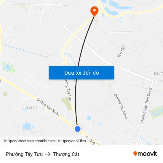 Phường Tây Tựu to Thượng Cát map