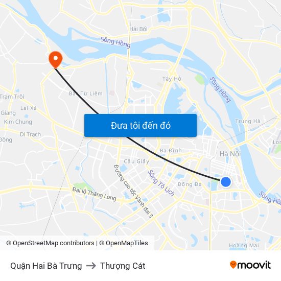 Quận Hai Bà Trưng to Thượng Cát map