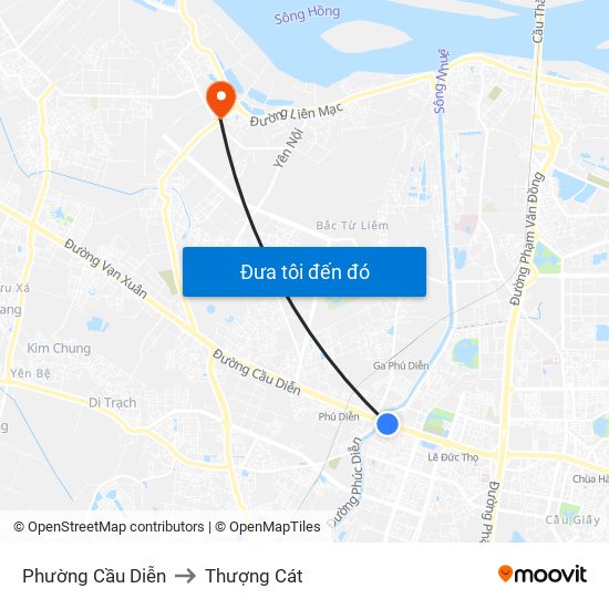 Phường Cầu Diễn to Thượng Cát map