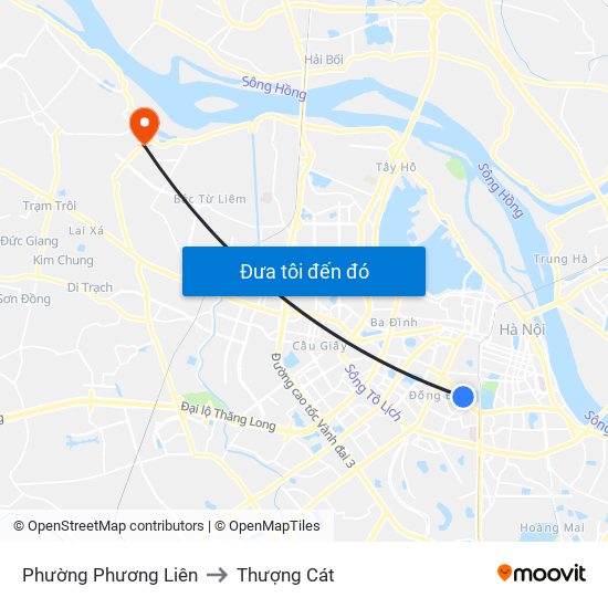 Phường Phương Liên to Thượng Cát map