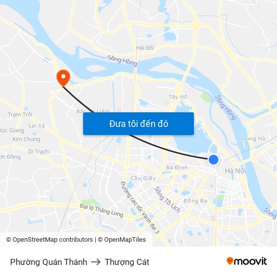 Phường Quán Thánh to Thượng Cát map