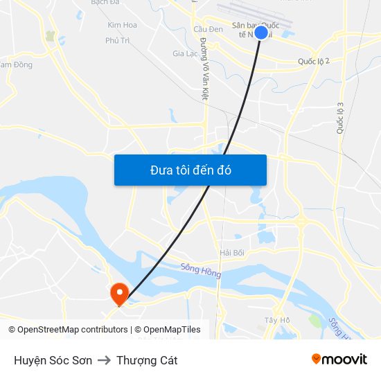 Huyện Sóc Sơn to Thượng Cát map