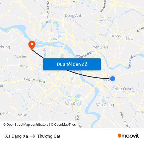 Xã Đặng Xá to Thượng Cát map