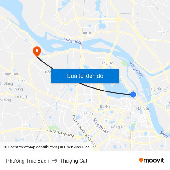 Phường Trúc Bạch to Thượng Cát map
