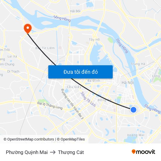 Phường Quỳnh Mai to Thượng Cát map
