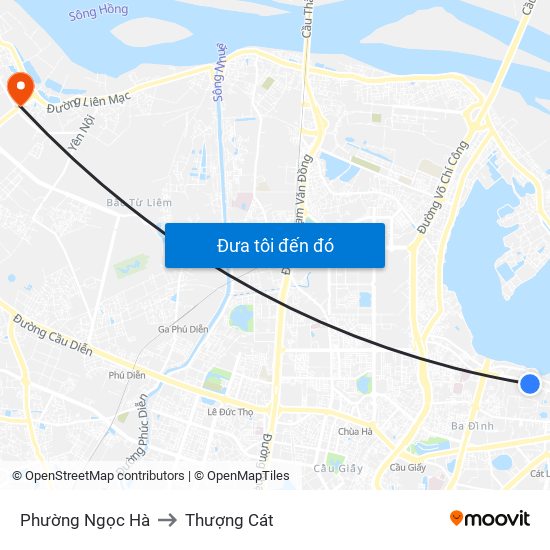 Phường Ngọc Hà to Thượng Cát map