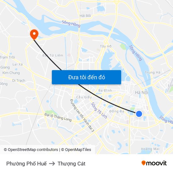 Phường Phố Huế to Thượng Cát map