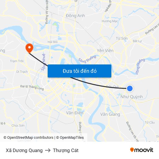 Xã Dương Quang to Thượng Cát map
