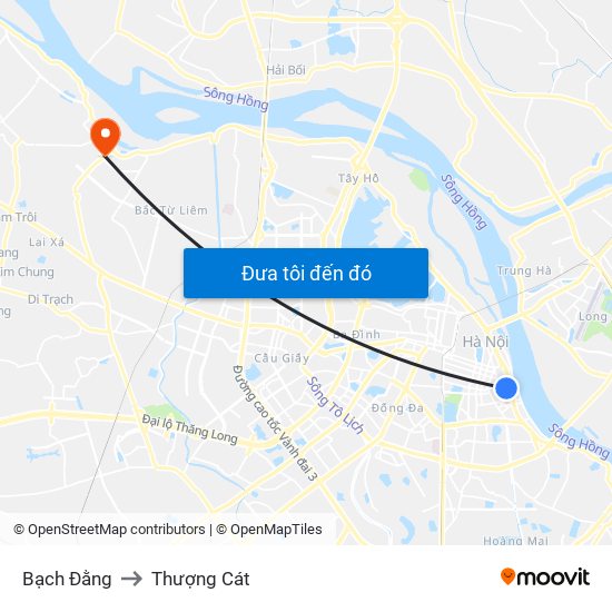 Bạch Đằng to Thượng Cát map