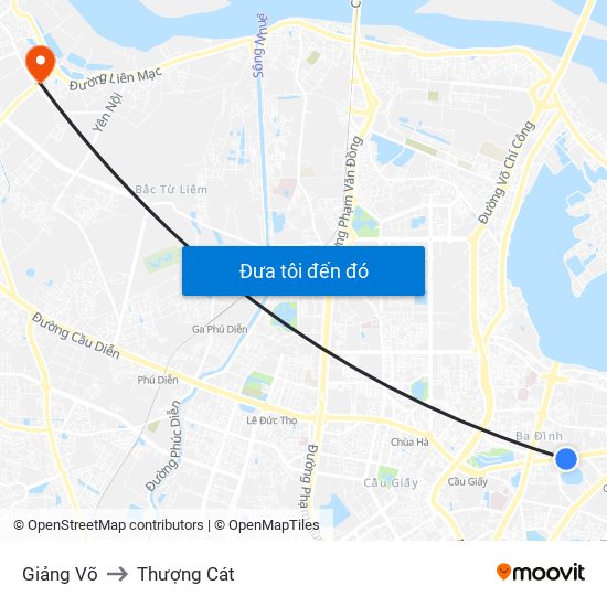 Giảng Võ to Thượng Cát map