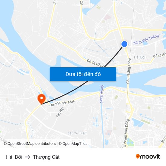 Hải Bối to Thượng Cát map