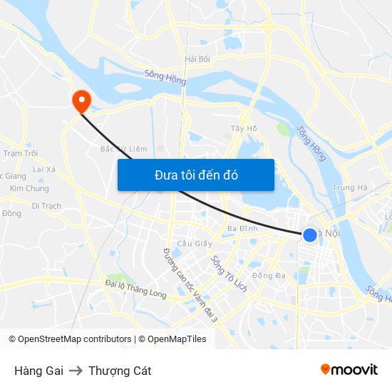 Hàng Gai to Thượng Cát map