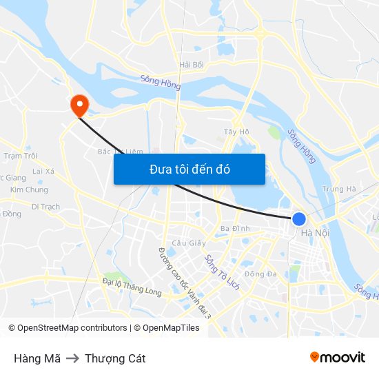 Hàng Mã to Thượng Cát map