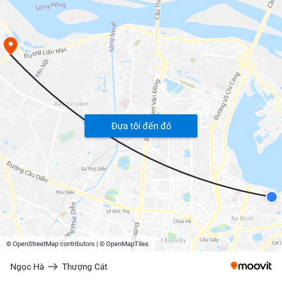 Ngọc Hà to Thượng Cát map