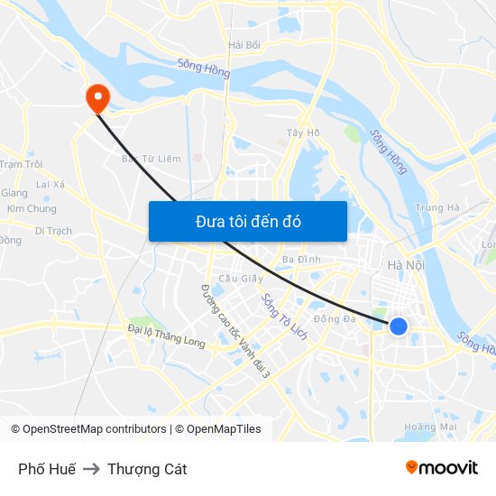 Phố Huế to Thượng Cát map