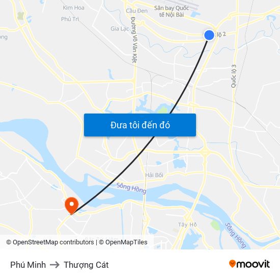 Phú Minh to Thượng Cát map