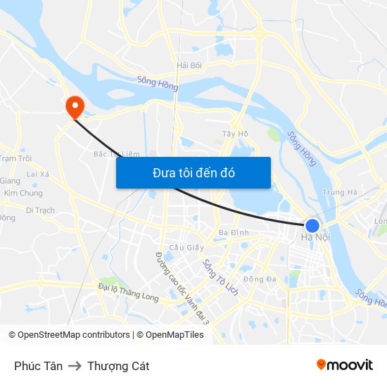 Phúc Tân to Thượng Cát map