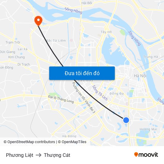 Phương Liệt to Thượng Cát map