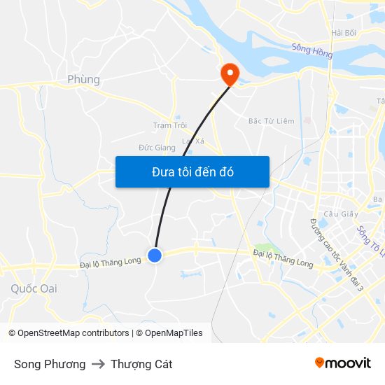 Song Phương to Thượng Cát map