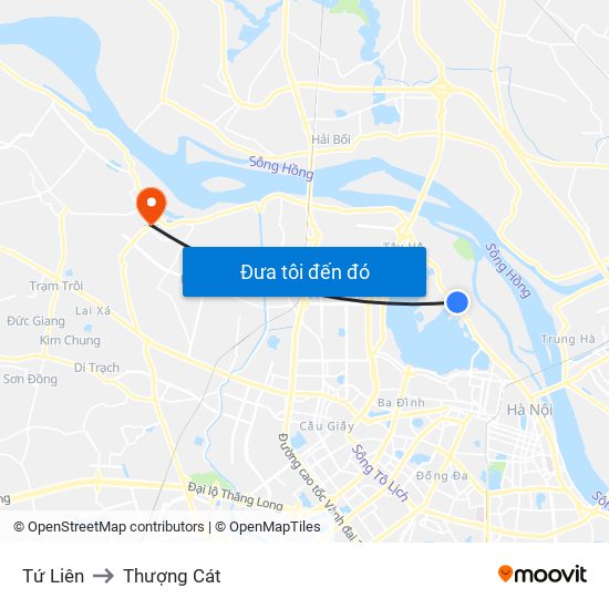 Tứ Liên to Thượng Cát map