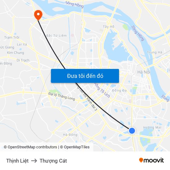 Thịnh Liệt to Thượng Cát map