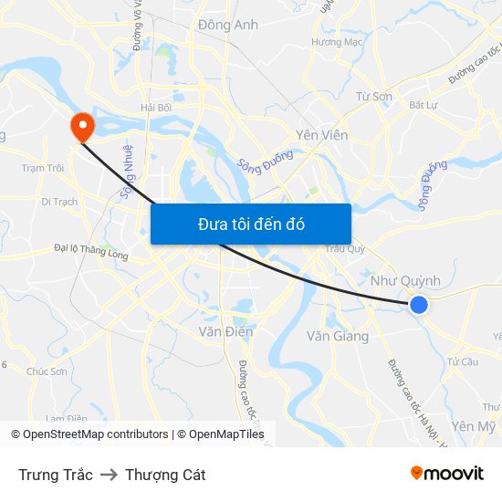 Trưng Trắc to Thượng Cát map