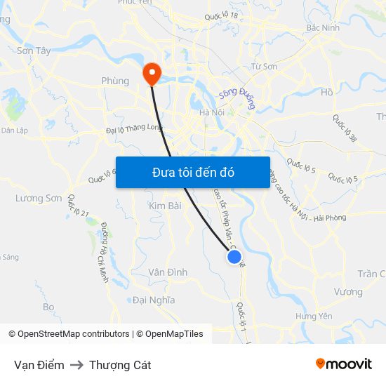 Vạn Điểm to Thượng Cát map