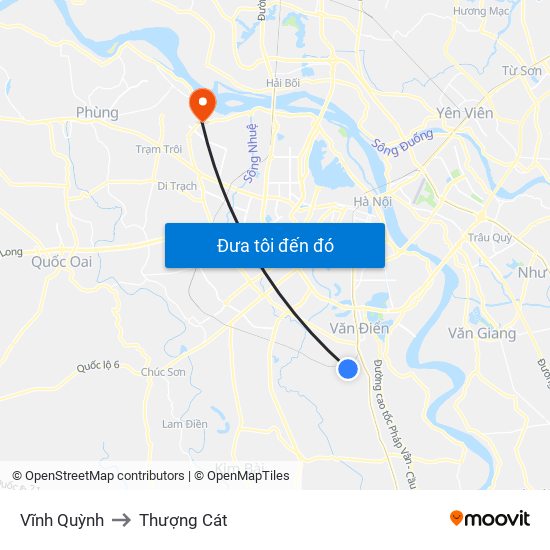 Vĩnh Quỳnh to Thượng Cát map