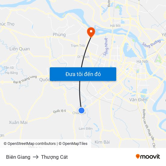 Biên Giang to Thượng Cát map
