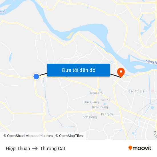 Hiệp Thuận to Thượng Cát map