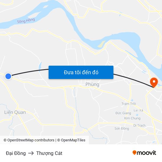 Đại Đồng to Thượng Cát map