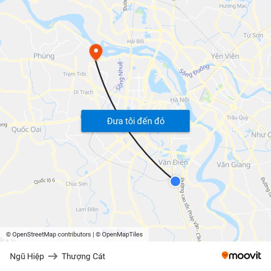 Ngũ Hiệp to Thượng Cát map