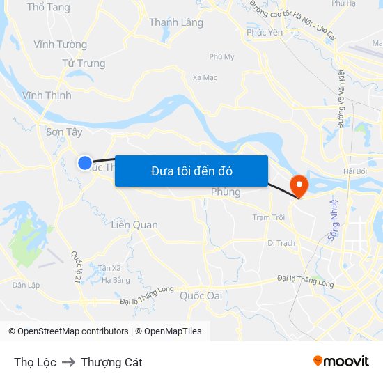 Thọ Lộc to Thượng Cát map