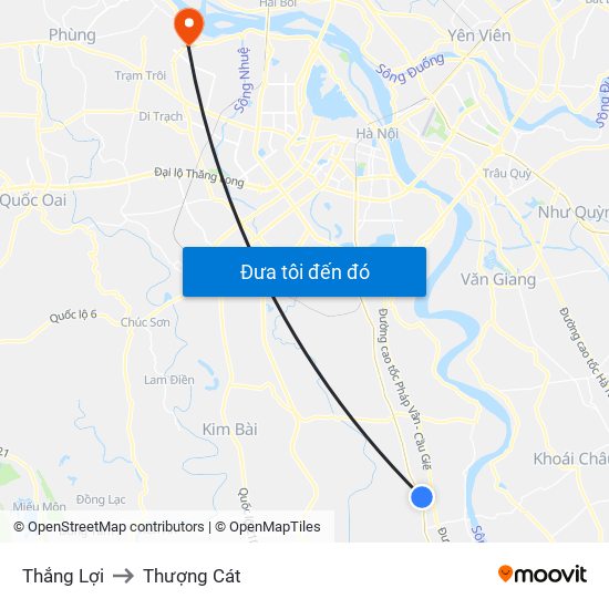 Thắng Lợi to Thượng Cát map