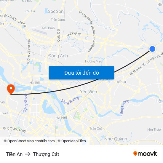 Tiền An to Thượng Cát map