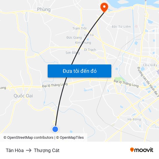 Tân Hòa to Thượng Cát map