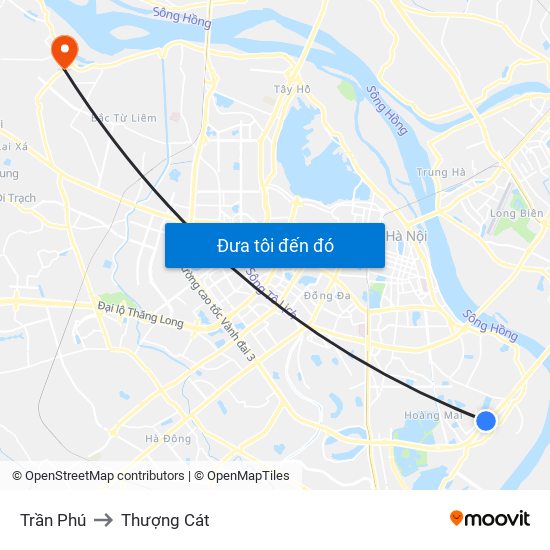 Trần Phú to Thượng Cát map