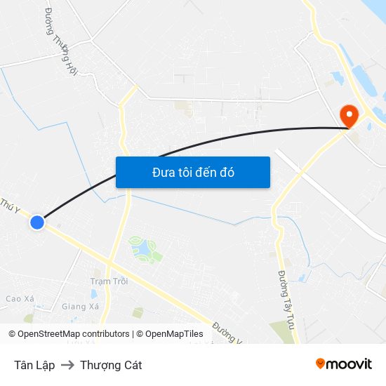 Tân Lập to Thượng Cát map