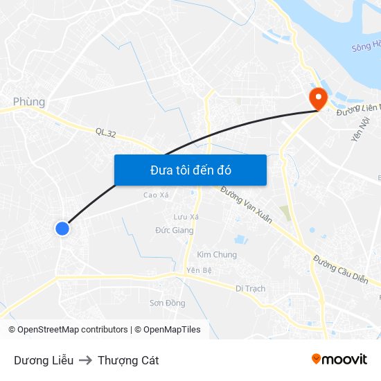 Dương Liễu to Thượng Cát map