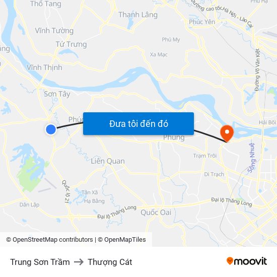 Trung Sơn Trầm to Thượng Cát map