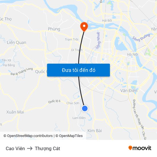 Cao Viên to Thượng Cát map