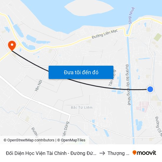 Đối Diện Học Viện Tài Chính - Đường Đức Thắng to Thượng Cát map