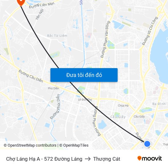 Chợ Láng Hạ A - 572 Đường Láng to Thượng Cát map