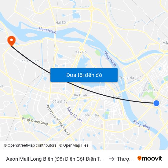 Aeon Mall Long Biên (Đối Diện Cột Điện T4a/2a-B Đường Cổ Linh) to Thượng Cát map